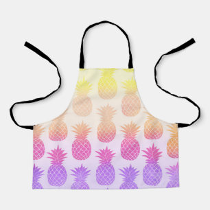 Girly Topical Rainbow Summer Pineapples Pattern Apron