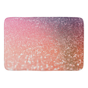 Girly Trend Rose Gold Blush Glitter Bathroom Mat