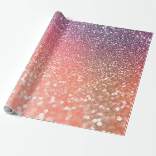 Girly Trend Rose Gold Blush Glitter Wrapping Paper