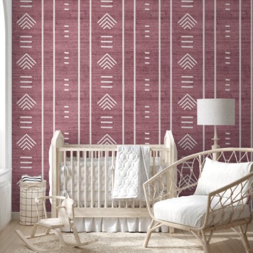Girly Trendy African Mudcloth Arrows Pink Wallpaper