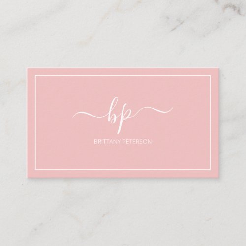 Girly Trendy Blush Pink Professional Business Card