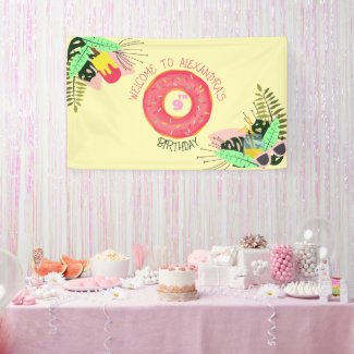 Girly Trendy Colorful Birthday Banner