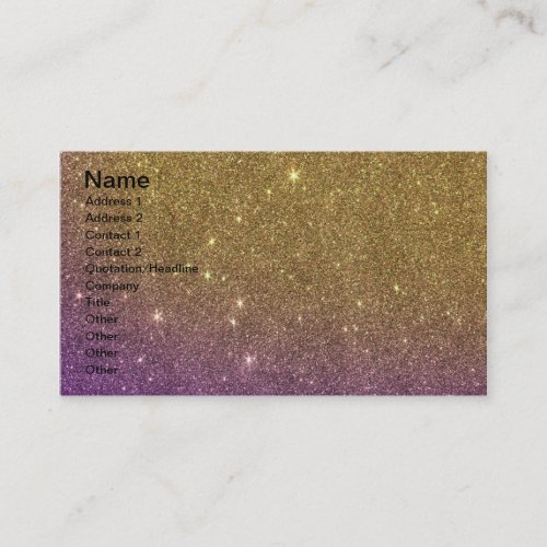 Girly Trendy Faux Gradient Glitter Business Card