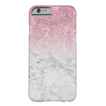 Girly Trendy Faux Pink Glitter Marble Barely There Iphone 6 Case by fancypaperie at Zazzle