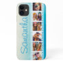 Girly Trendy Modern Blue Grunge iPhone 11 Case