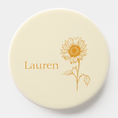 Girly Trendy Monochrome Modern Minimalist Floral PopSocket