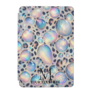 Girly Trendy Opal Leopard Print Monogram iPad Mini Cover