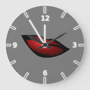 Girly Trendy Red Lips,Kiss Large Clock