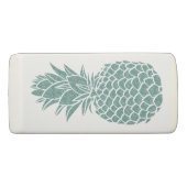 Girly Trendy Teal Glitter Pineapple Name Eraser (Front)