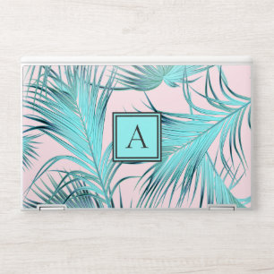 Girly Tropical Island Palm Fronds with Monogram HP Laptop Skin