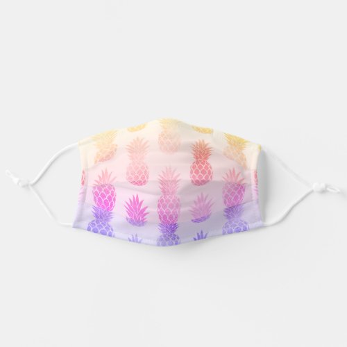 Girly Tropical Rainbow Summer Pineapples Safety Adult Cloth Face Mask