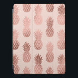 Girly Tropical Rose Gold Summer Pineapples Pattern iPad Pro Cover<br><div class="desc">This modern, simple, and cute pattern is designed of faux printed rose gold foil tropical summer pineapples on top of a pastel blush pink background. This design has been constructed from an illustration style print and is perfect for the chic and elegant woman. Its print is fun but feminine and...</div>