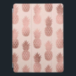 Girly Tropical Rose Gold Summer Pineapples Pattern iPad Pro Cover<br><div class="desc">This modern, simple, and cute pattern is designed of faux printed rose gold foil tropical summer pineapples on top of a pastel blush pink background. This design has been constructed from an illustration style print and is perfect for the chic and elegant woman. Its print is fun but feminine and...</div>