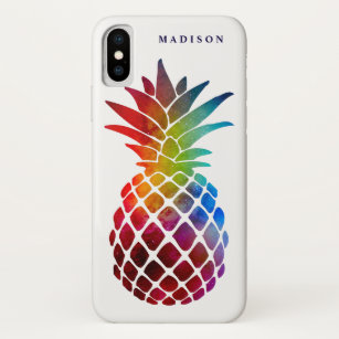 Girly Tropical Space Pineapple Cool Elegant iPhone XS Case