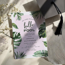 Girly Tropical Summer Graduation Pool Party
