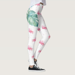 Abstract Paint Splatter Pink Flamingo Capri Leggings