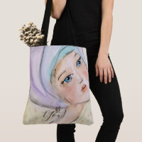 Girly Turban Pastel Watercolor Art Purple