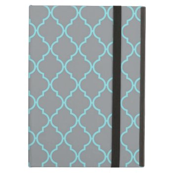 Girly Turquoise And Gray Pattern Case For Ipad Air by ArtsofLove at Zazzle
