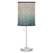 Girly Turquoise Blue Silver Ombre Glitter Sparkles Table Lamp Girly Turquoise Blue Silver Ombre Glitter Sparkles Table Lamp