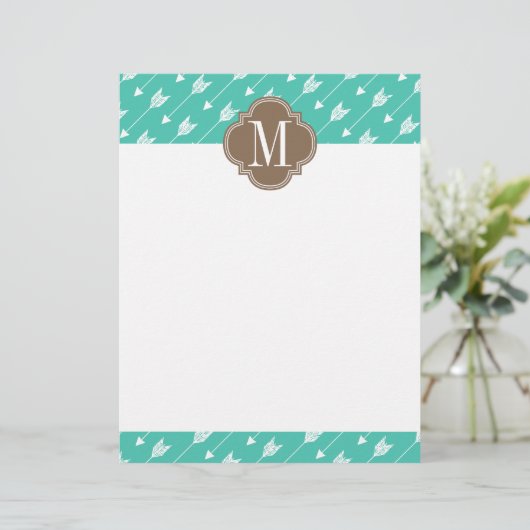 Girly Turquoise & brown Tribal Arrows Custom (Standing Front)