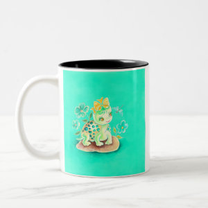 Girly Turtle Two-Tone Coffee Mug