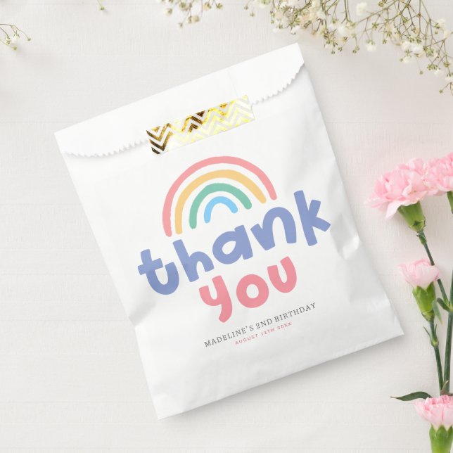 Girly Two Cool Pool Party Rainbow Birthday Favor Bag (Sealed)