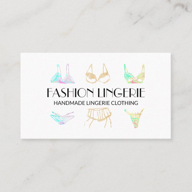 Girly Underwear Lingerie Clothing Shop Business Card (Front)