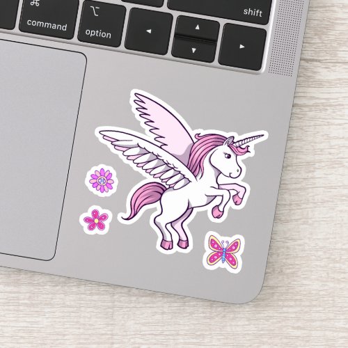 Girly Unicorn Pink Sticker