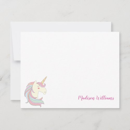 Girly Unicorn Pony Magical Fantasy Horse Cute Note Card