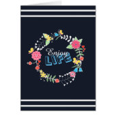 girly vibrant floral circle “Enjoy Life” words (Front)