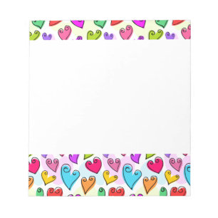 Girly Vibrant Hearts Cute Romantic Valentines Day Notepad