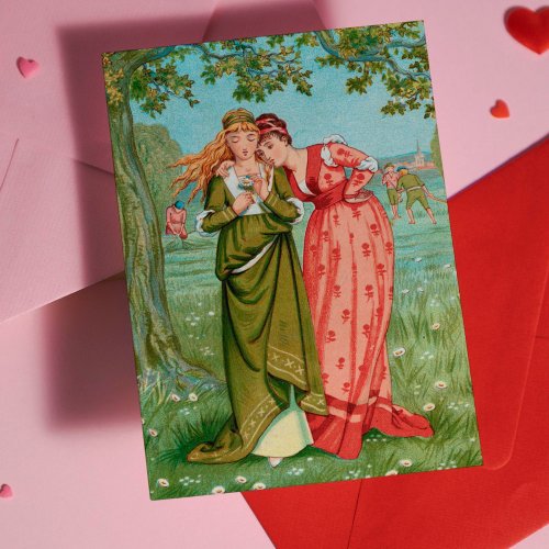 Girly Victorian Galentines Day Cute Funny Vintage Card