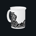 Girly Vintage black roses Drink Pitcher<br><div class="desc">Lovely,  bright,  romantic floral pattern with beautiful roses with white outlines. Classy,  modern and trendy gift for Valentine's Day,  birthday or anniversary.</div>