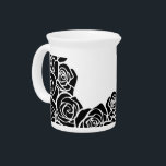 Girly Vintage black roses Drink Pitcher<br><div class="desc">Lovely,  bright,  romantic floral pattern with beautiful roses with white outlines. Classy,  modern and trendy gift for Valentine's Day,  birthday or anniversary.</div>
