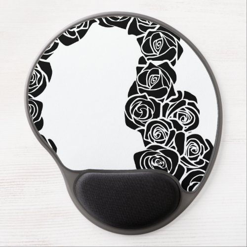 Girly Vintage black roses Gel Mouse Pad