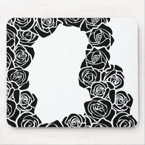 Girly Vintage black roses Mouse Pad