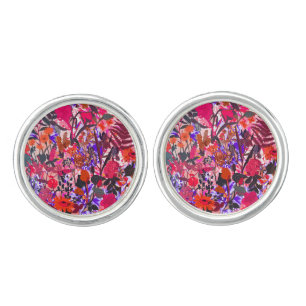 Girly vintage flowers cufflinks