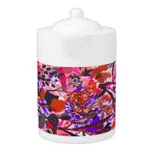 Girly vintage flowers teapot