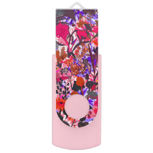 Girly vintage flowers USB flash drive