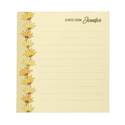 Girly vintage hand-drawn sunflower border CC0142