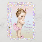 Girly Vintage Princess Floral Baby Shower Invitation (Front/Back)