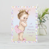 Girly Vintage Princess Floral Baby Shower Invitation (Standing Front)