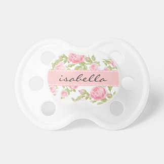 Girly Vintage Roses Floral Monogram Pacifier