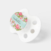 Girly Vintage Roses Floral Monogram Pacifier (Front Right)
