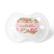 Girly Vintage Roses Floral Monogram Pacifier Girly Vintage Roses Floral Monogram Pacifier