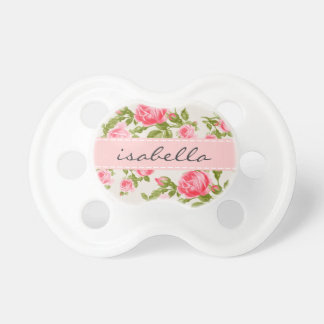 Girly Vintage Roses Floral Monogram Pacifier