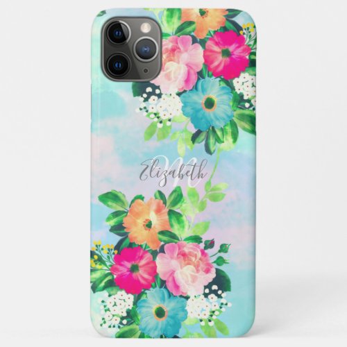 Girly Vintage Roses Floral Watercolor Paint iPhone 11 Pro Max Case