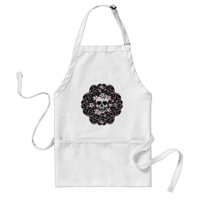 Girly Vintage Skull Adult Apron (Front)