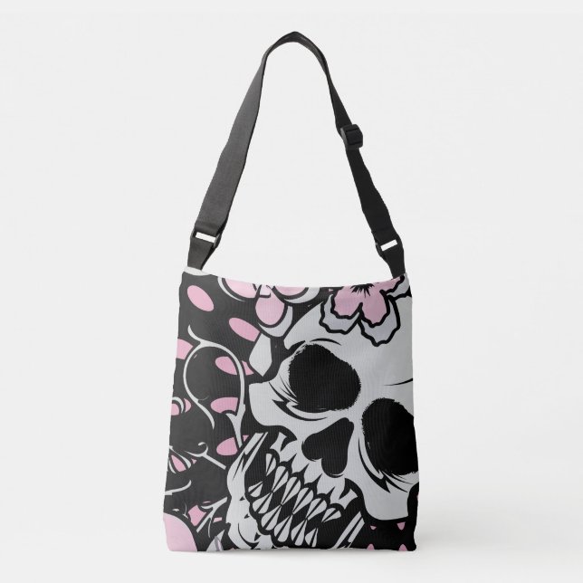 Girly Vintage Skull Crossbody Bag (Front)
