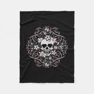 Girly Vintage Skull Fleece Blanket